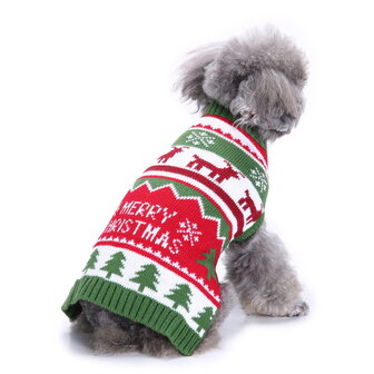 Honden  gebreide Kersttrui Merry Christmas