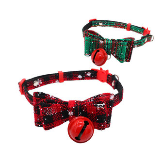 Halsband met strik voor hond of kat speciaal voor Kerstmis 