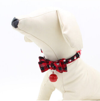 Halsband met strik voor hond of kat speciaal voor Kerstmis 