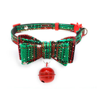 Halsband met strik voor hond of kat speciaal voor Kerstmis 