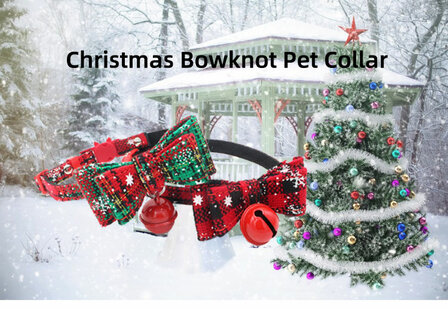 Halsband met strik voor hond of kat speciaal voor Kerstmis 