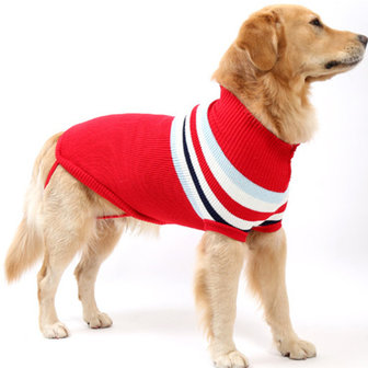 Gebreide hondentrui voor grote honden Rood