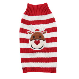 Kersttrui voor de hond streep rood