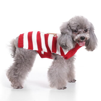 Kersttrui voor de hond streep rood