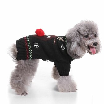Honden "Foute" Kersttrui Zwart Eland