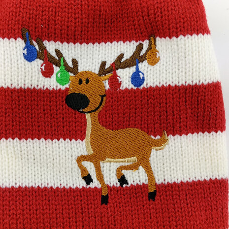 Honden Kersttrui Streep rood 