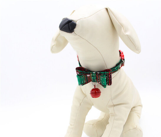 Halsband met strik voor hond of kat speciaal voor Kerstmis 