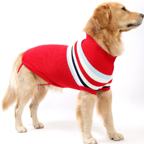 Gebreide hondentrui voor grote honden Rood