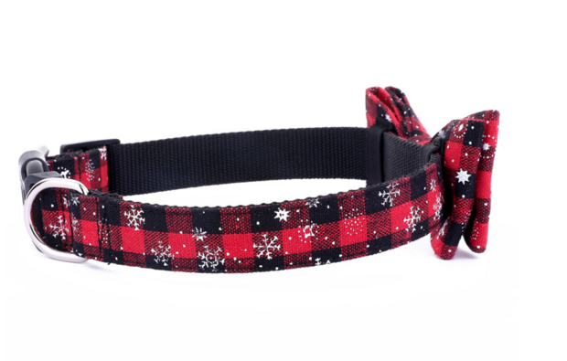 Halsband met strik voor hond - Kerstmis Rood