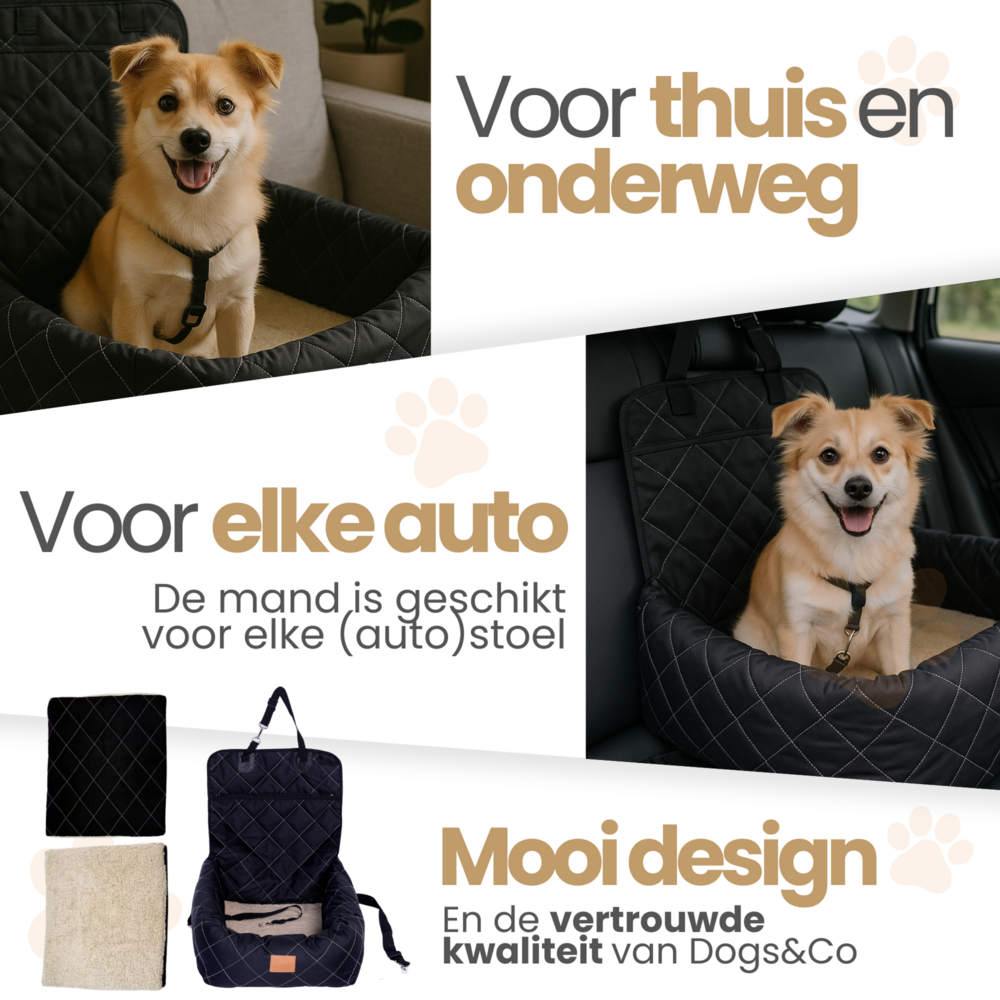 Dogs&amp;Co&reg; Luxe Hondenmand voor Auto