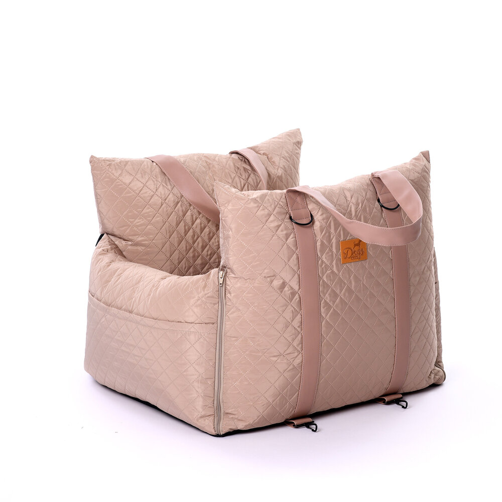 Dogs&amp;Co Luxe Honden autostoel  Royal+ Taupe Waterproof Quilt