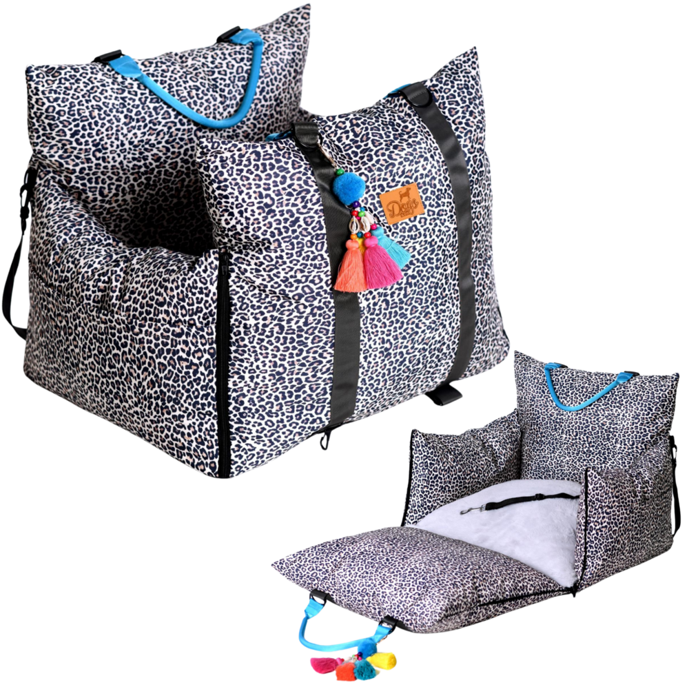  Dogs&amp;Co&reg; Luxe Honden autostoel  Royal+  Ibiza Leopard Waterproof 