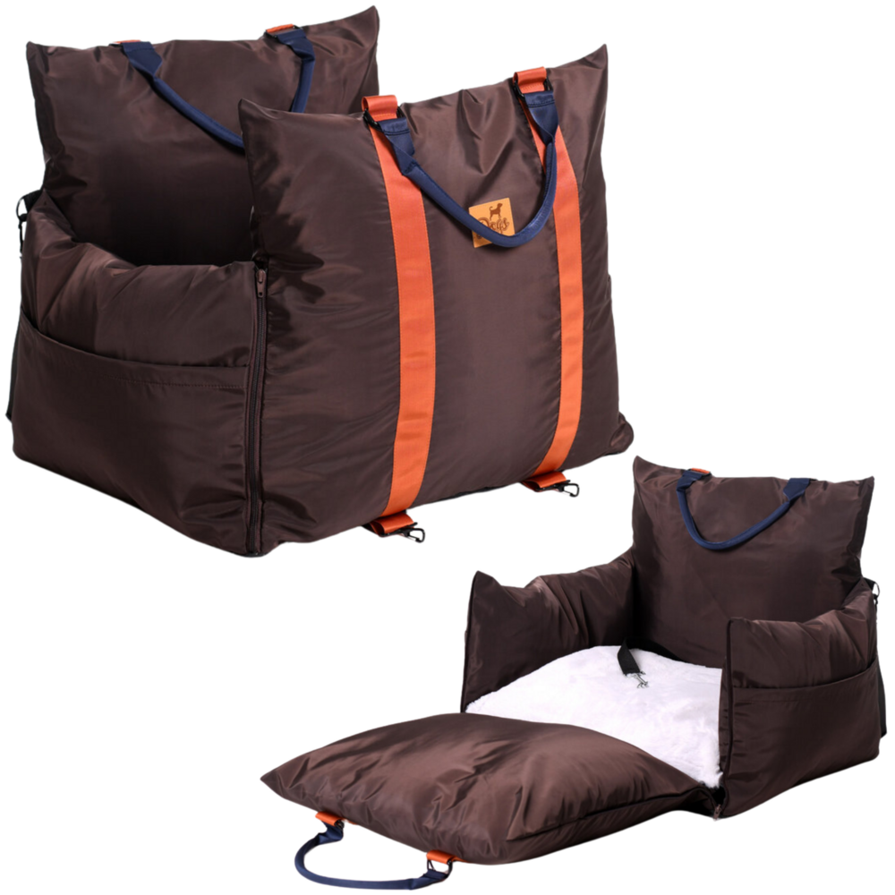 Dogs&amp;Co Luxe Honden autostoel  Royal+  Choco Waterproof 