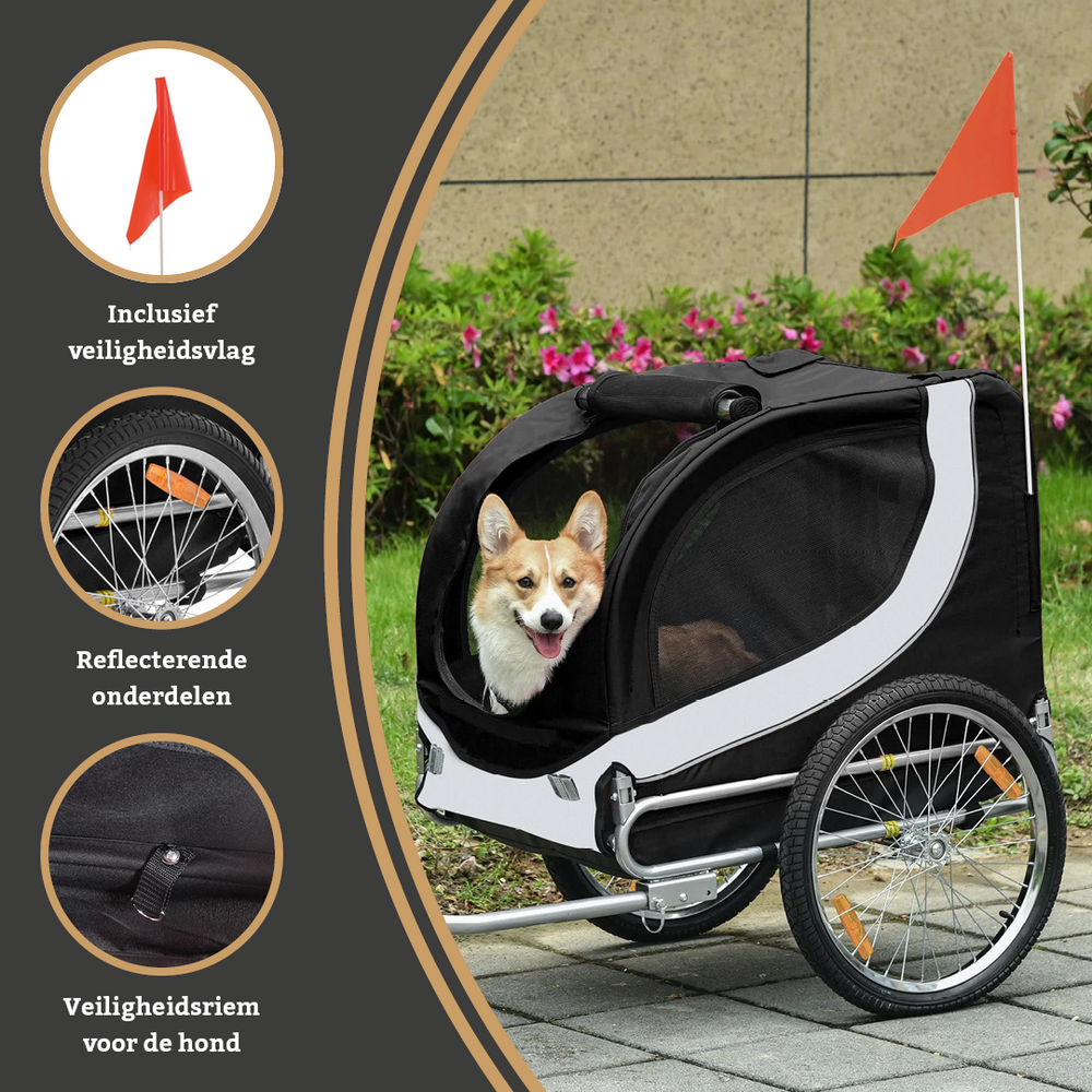 Dogs&amp;Co Hondenfietskar Premium - zwart tot 30KG