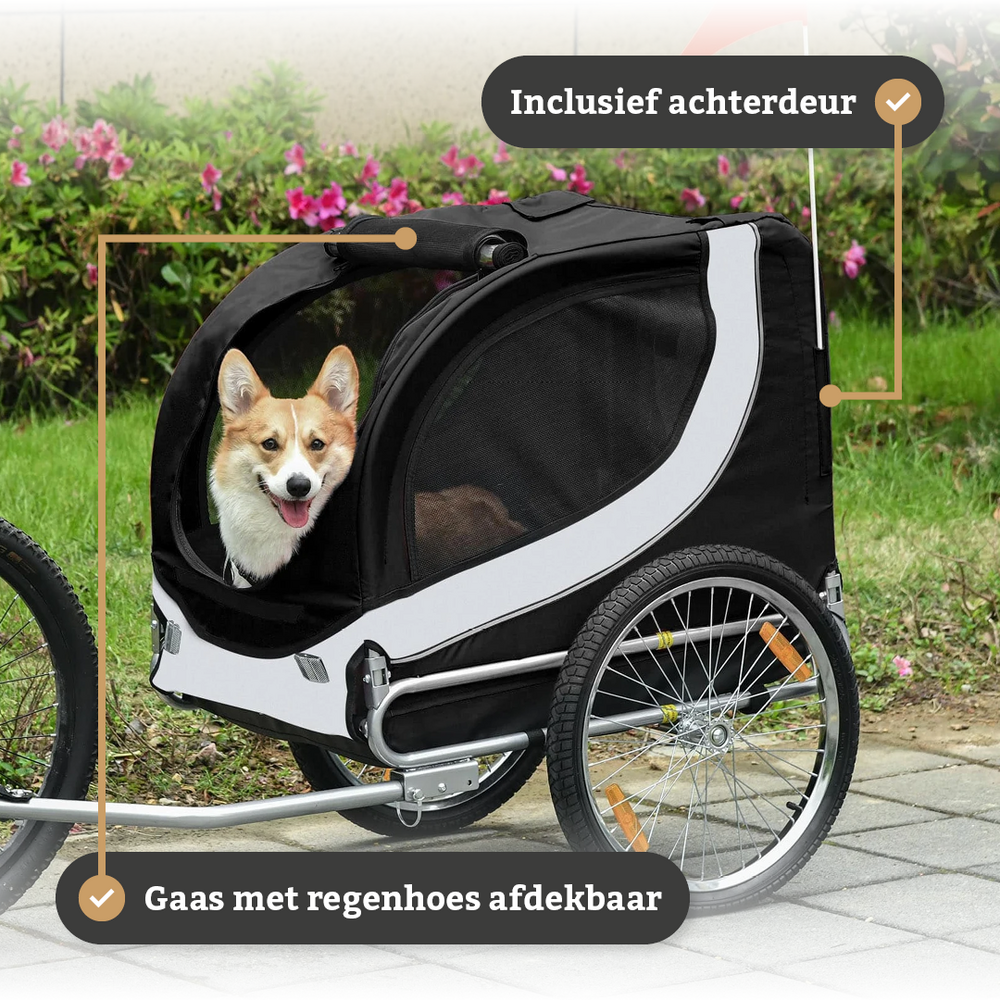 Dogs&amp;Co Hondenfietskar Premium - zwart tot 30KG