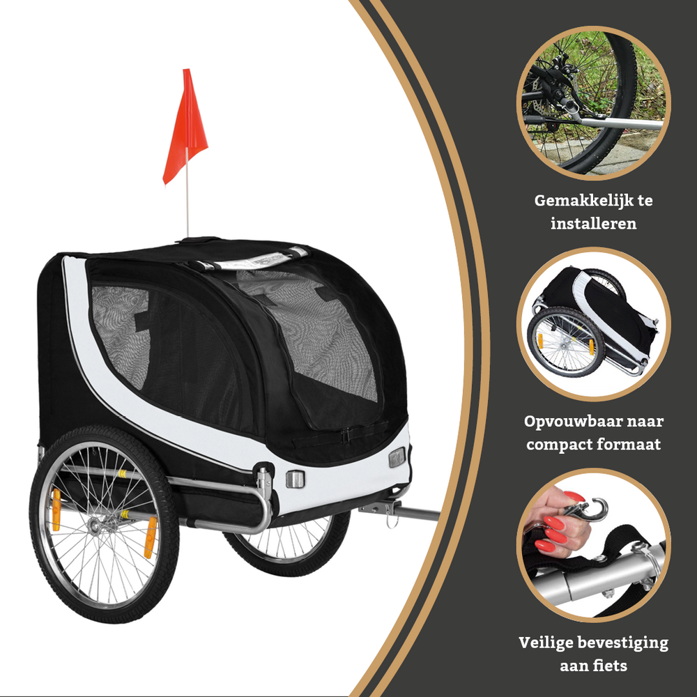 Dogs&amp;Co Hondenfietskar Premium - zwart tot 30KG