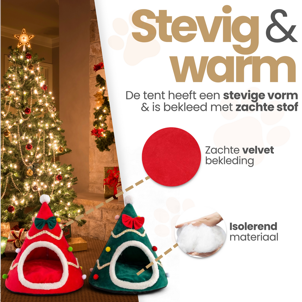 Cats&amp;Co&reg; Kersthuisje voor kleine huisdieren groen Maat L