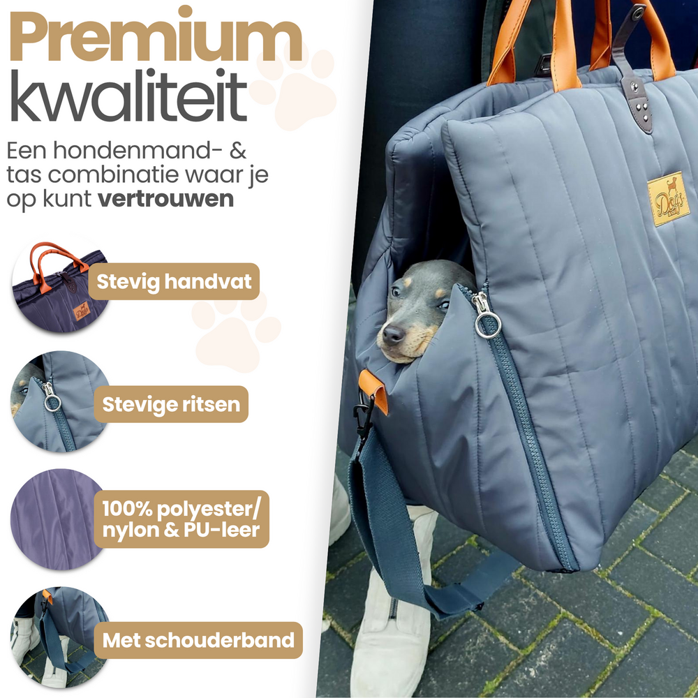 Dogs&amp;Co&reg; Luxe Hondentas Antraciet voor honden tot 8KG 