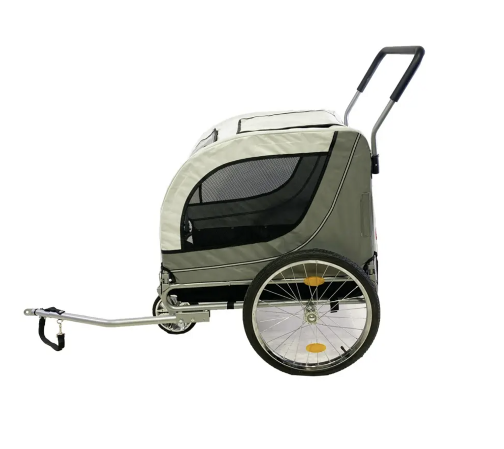 **B-KEUZE**Dogs&amp;Co Hondenfietskar Premium met duwbeugel -grijs tot 30KG