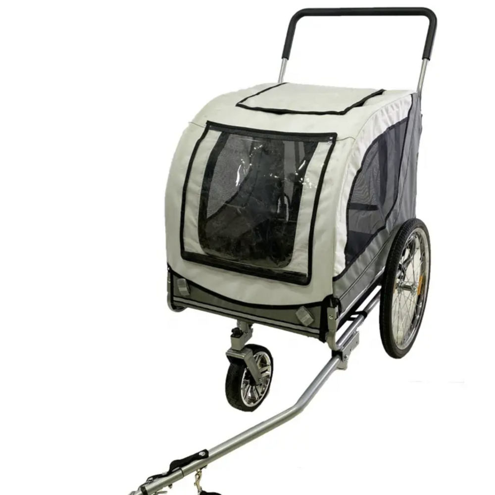 **B-KEUZE**Dogs&amp;Co Hondenfietskar Premium met duwbeugel -grijs tot 30KG