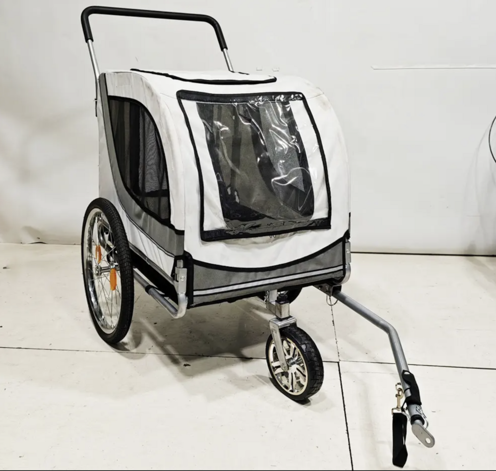 **B-KEUZE**Dogs&amp;Co Hondenfietskar Premium met duwbeugel -grijs tot 30KG