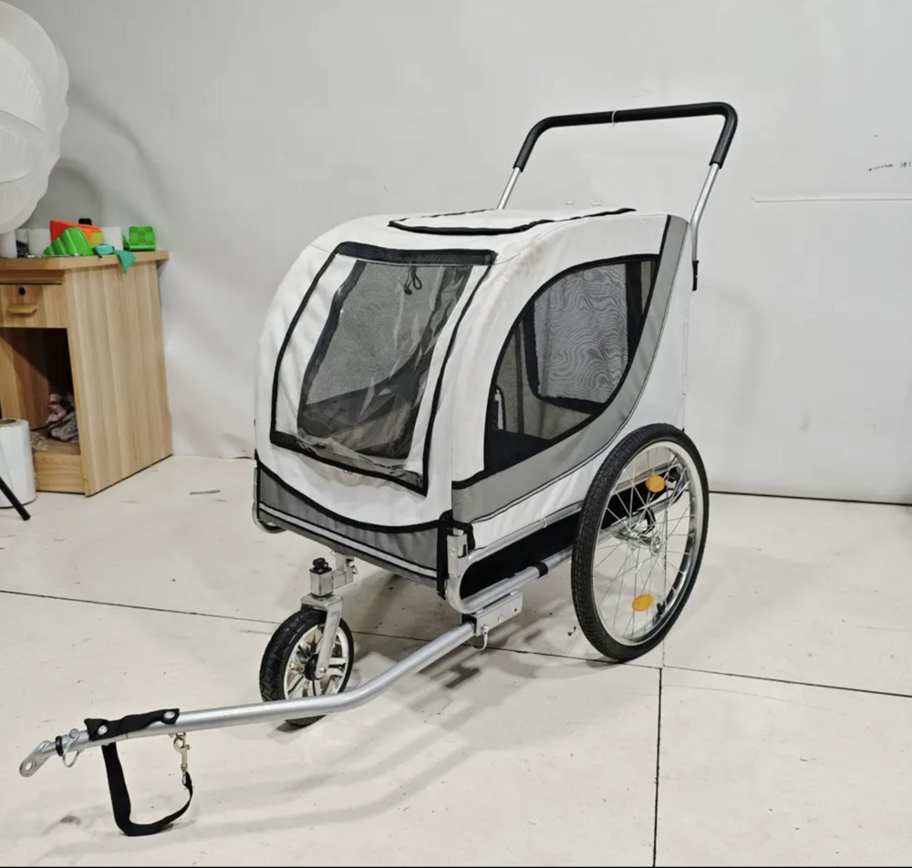 **B-KEUZE**Dogs&amp;Co Hondenfietskar Premium met duwbeugel -grijs tot 30KG