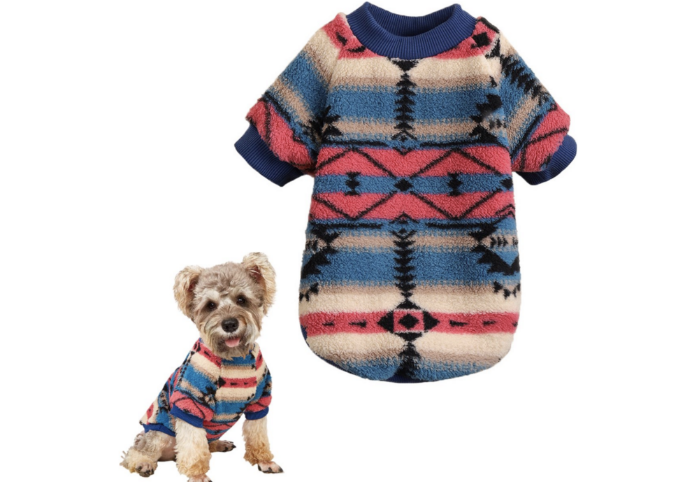 Teddy Fleece Hondentrui Etnic Blauw 