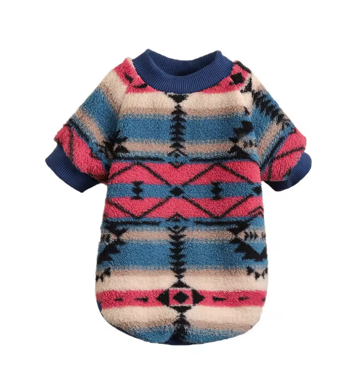 Teddy Fleece Hondentrui Etnic Blauw 