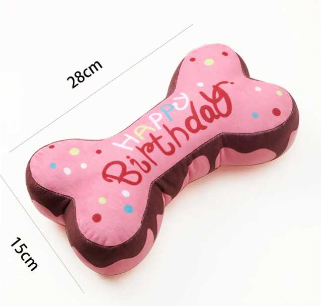 Happy Birthday Bone 25cm Roze