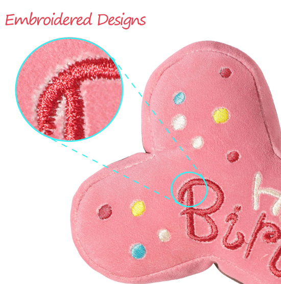 Happy Birthday Bone 25cm Roze