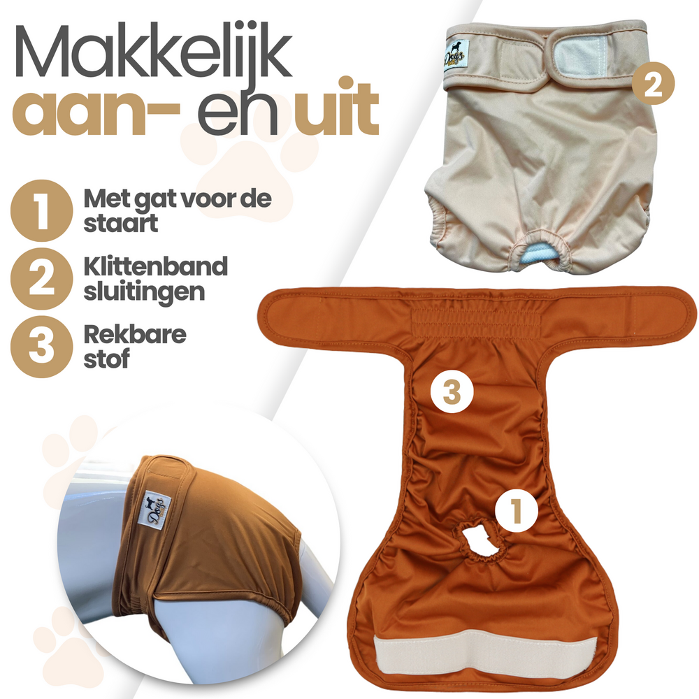Dogs&amp;Co&reg; Loopsheidbroekje Bruin - Diverse maten