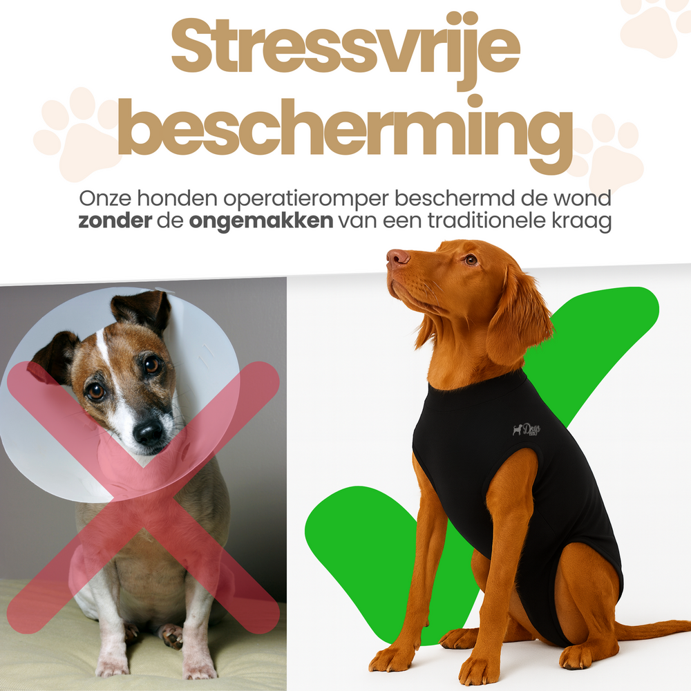 Dogs&amp;Co&reg; Honden Romper voor na de operatie Zwart