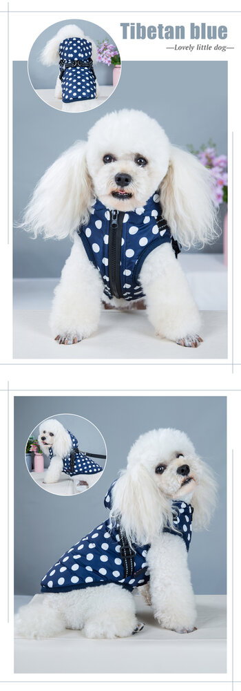 Dogs&amp;Co&reg; Warme  Hondenjas Navy Stip