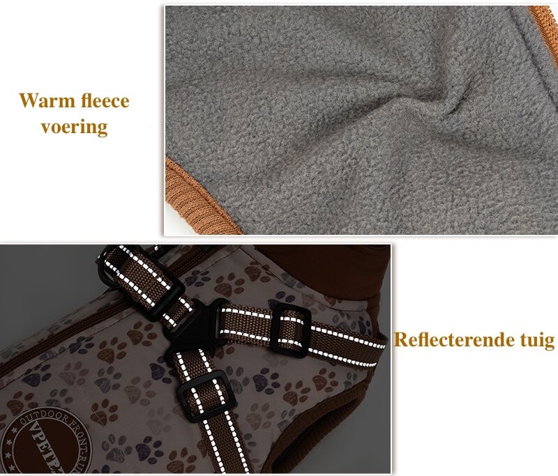 Dogs&amp;Co&reg; Warme  Hondenjas Bruin Print (Model 2025)