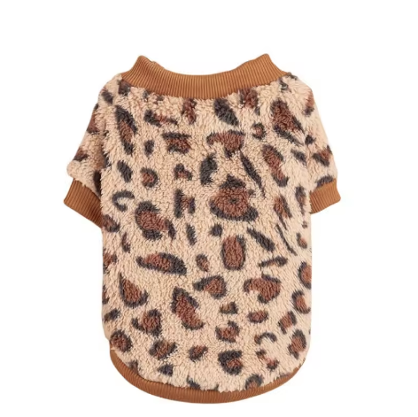 Teddy Fleece Hondentrui Leopard Beige 
