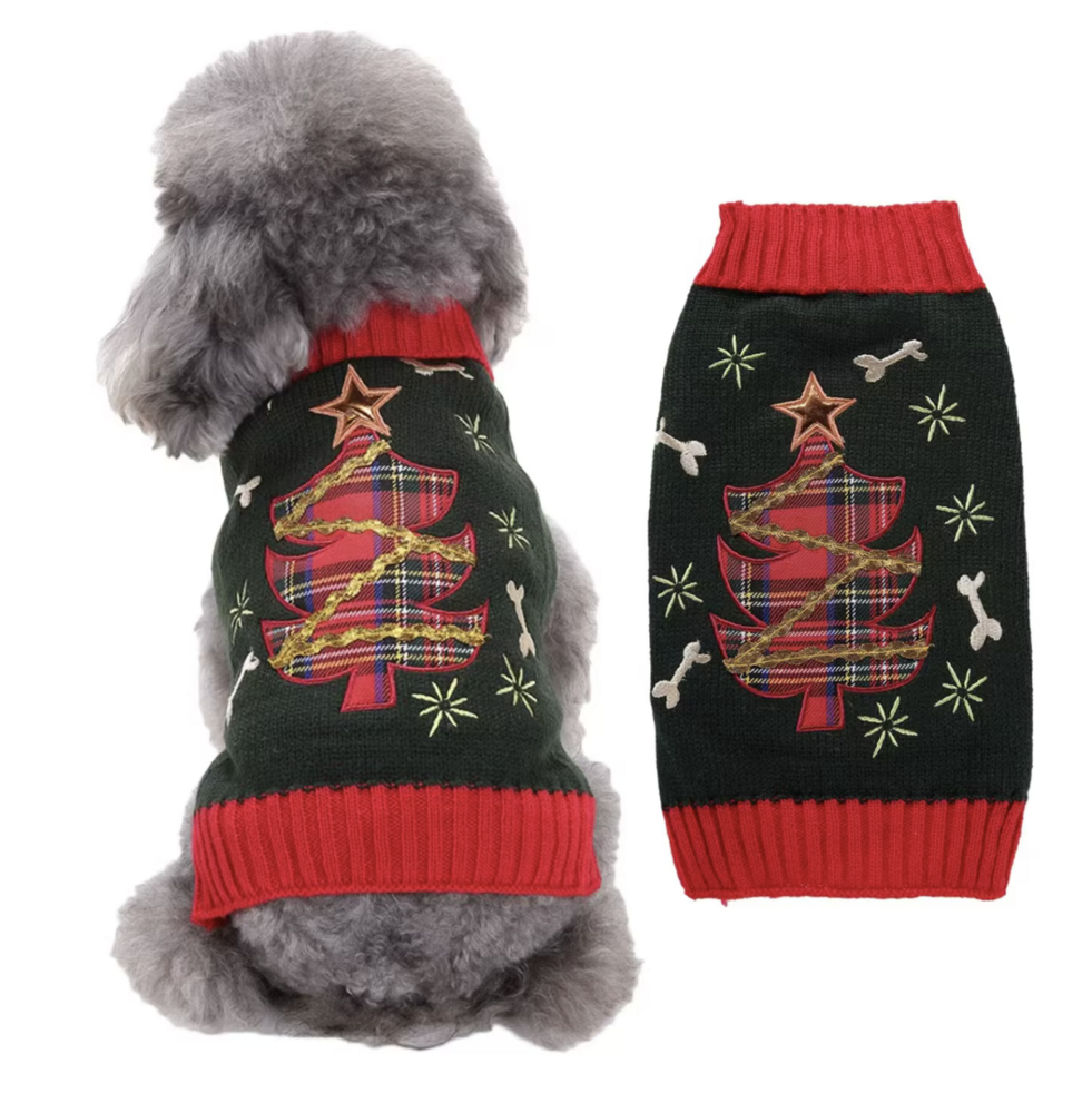 Honden &quot;Foute&quot; Kersttrui Groen Kerstboom