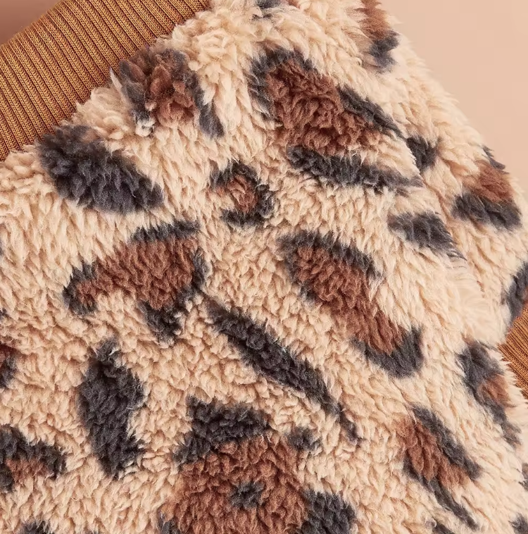 Teddy Fleece Hondentrui Leopard Beige 