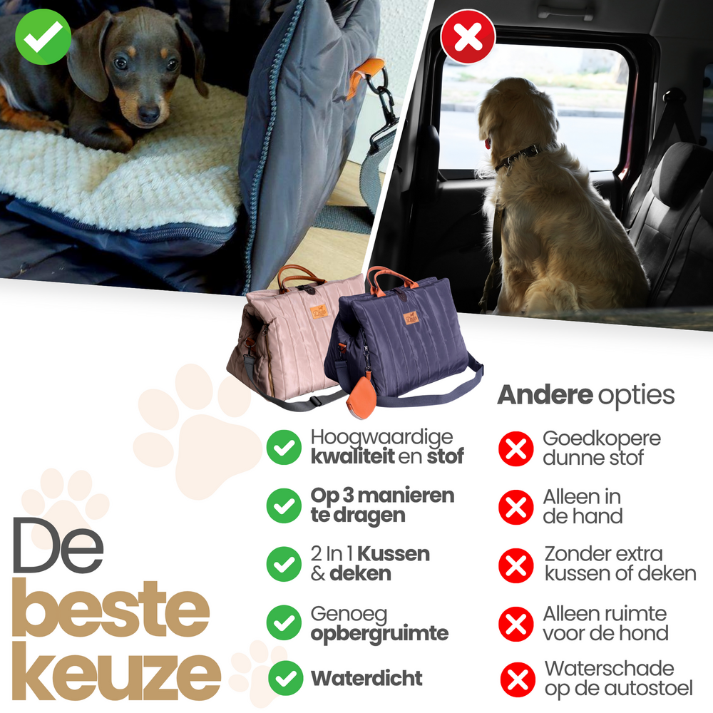 Dogs&amp;Co&reg; Luxe Hondentas Beige voor honden tot 8KG - Beige 