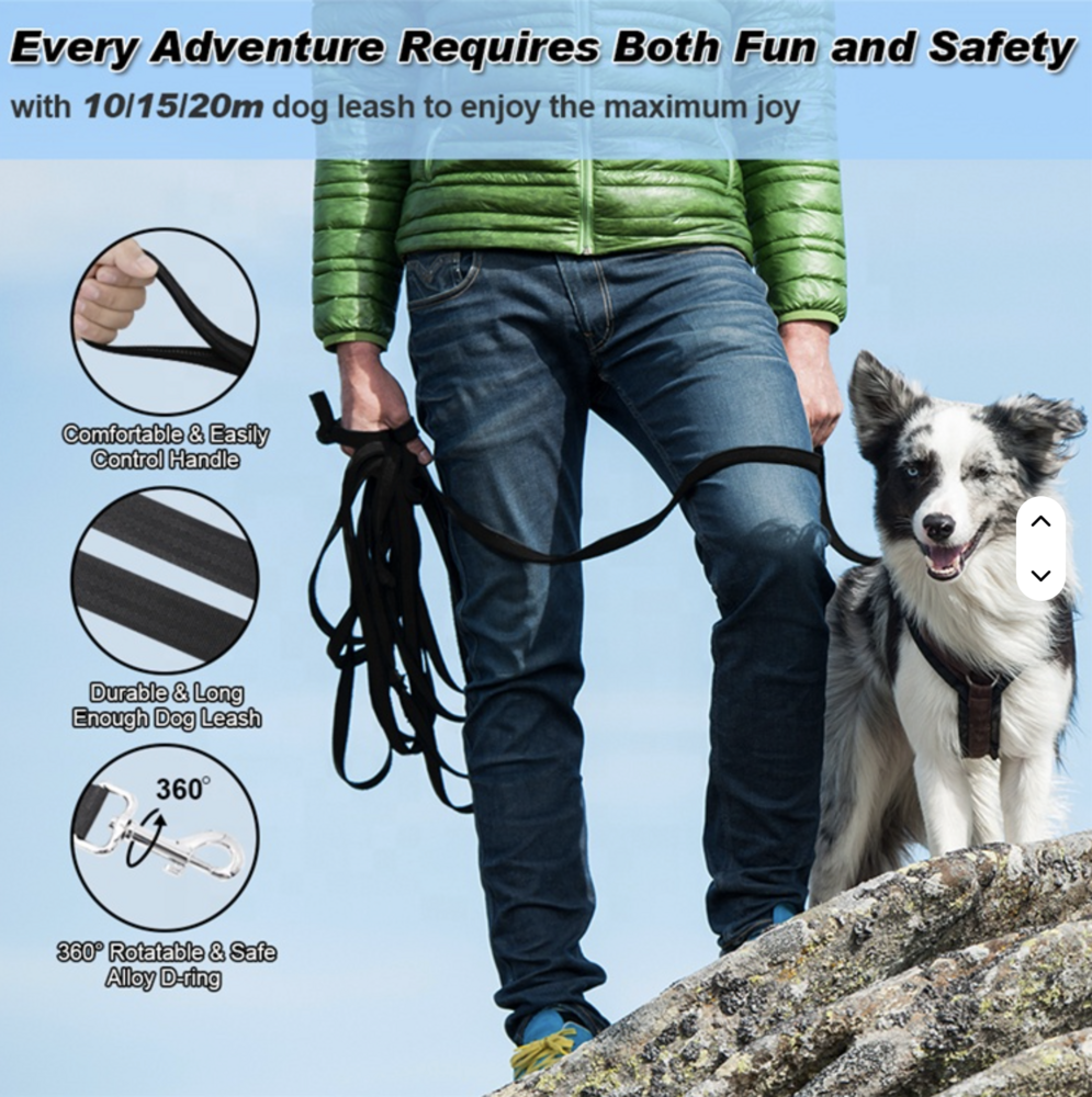 Dogs&amp;Co&reg; Honden looplijn Zwart 15 meter