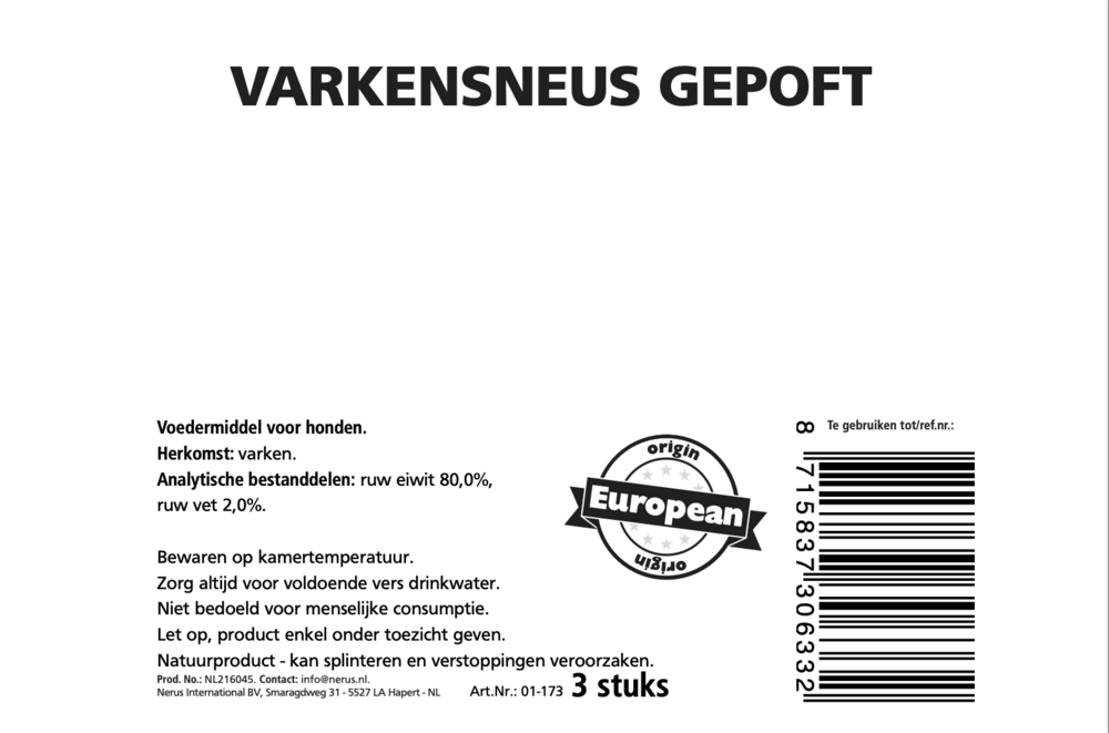 Varkensneus gepoft 3-pack 