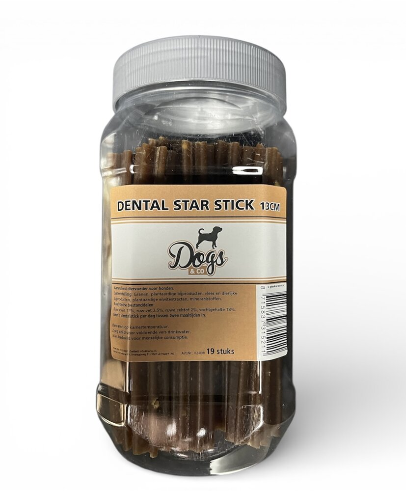 Dental Stick Hond 13 cm &ndash; 19 Stuks in Pot | Gebitsverzorging