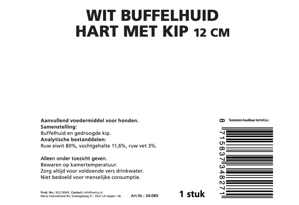 Buffelhuid Hart 12cm Dogs&amp;Co&reg;