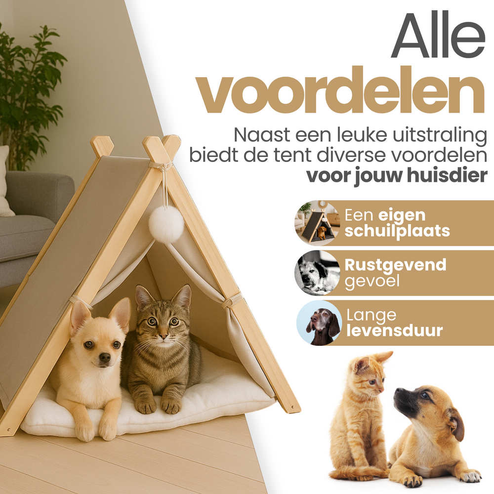 Dogs&amp;Co&reg; Tipi Tent voor katten of kleine honden Grijs
