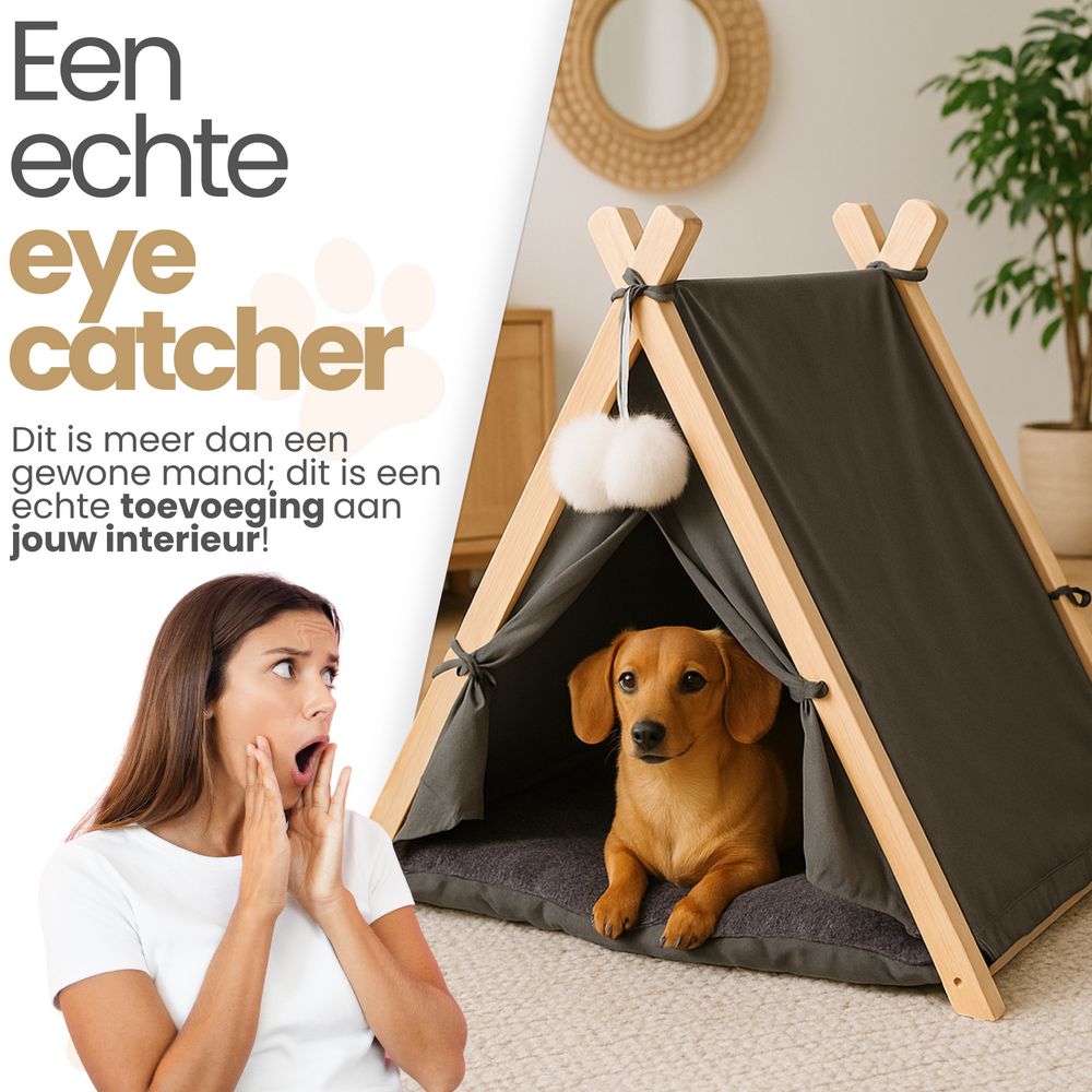 Dogs&amp;Co&reg; Tipi Tent voor katten of kleine honden Grijs