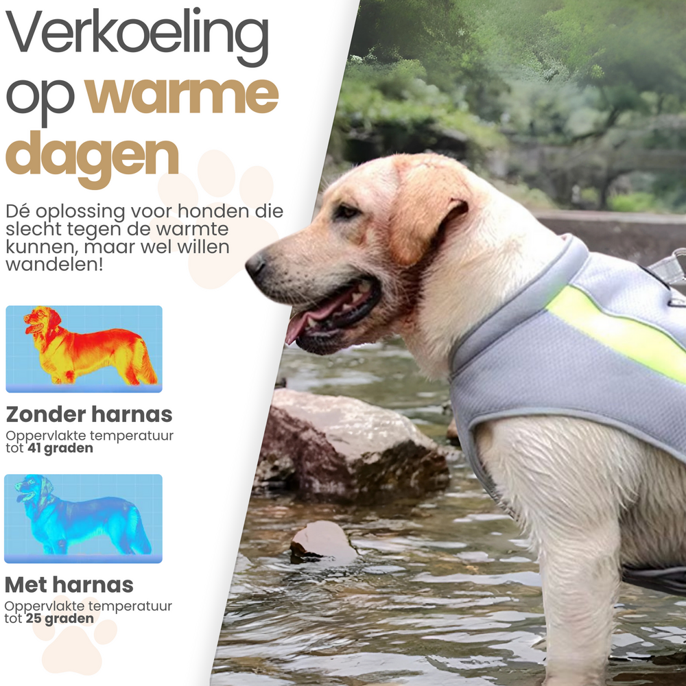 Verkoelend Ademend Hondentuig Ice Geel 