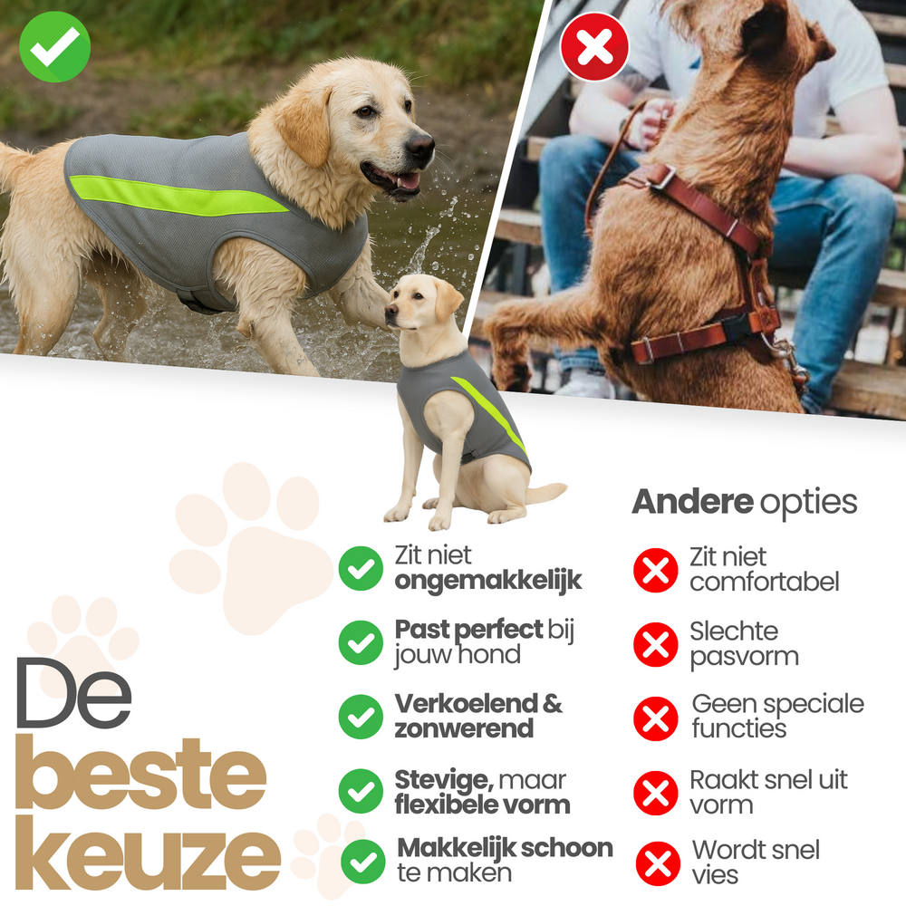 Verkoelend Ademend Hondentuig Ice Geel 