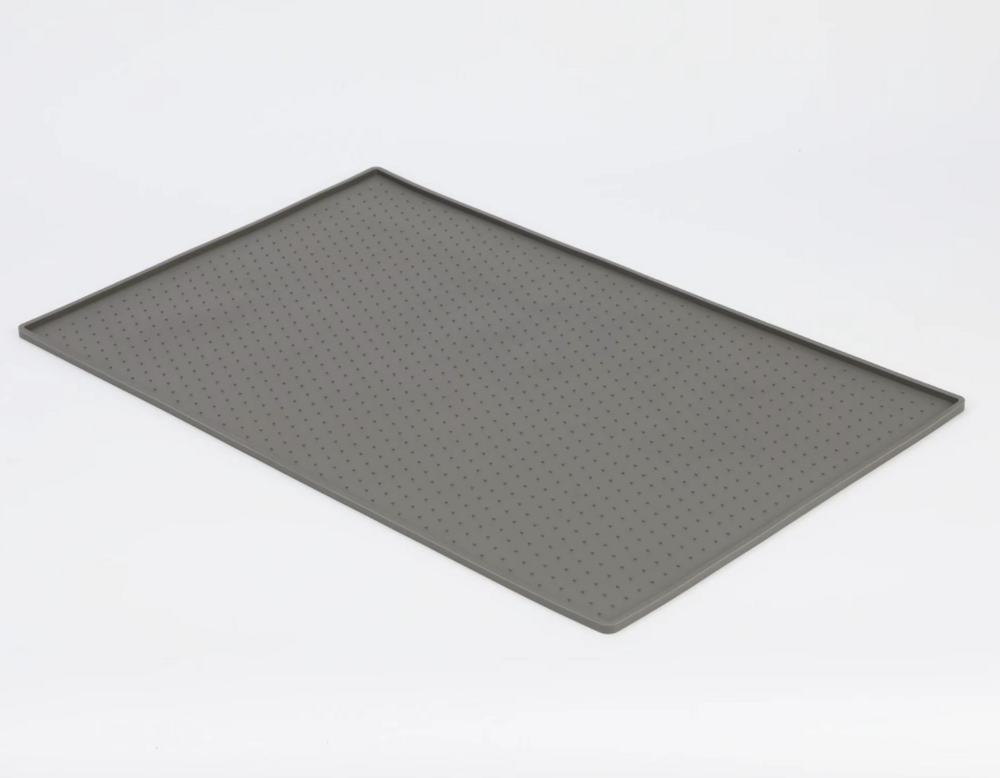 Antislip Voermat voor Huisdieren met Verhoogde Randen 48x30cm ZWART