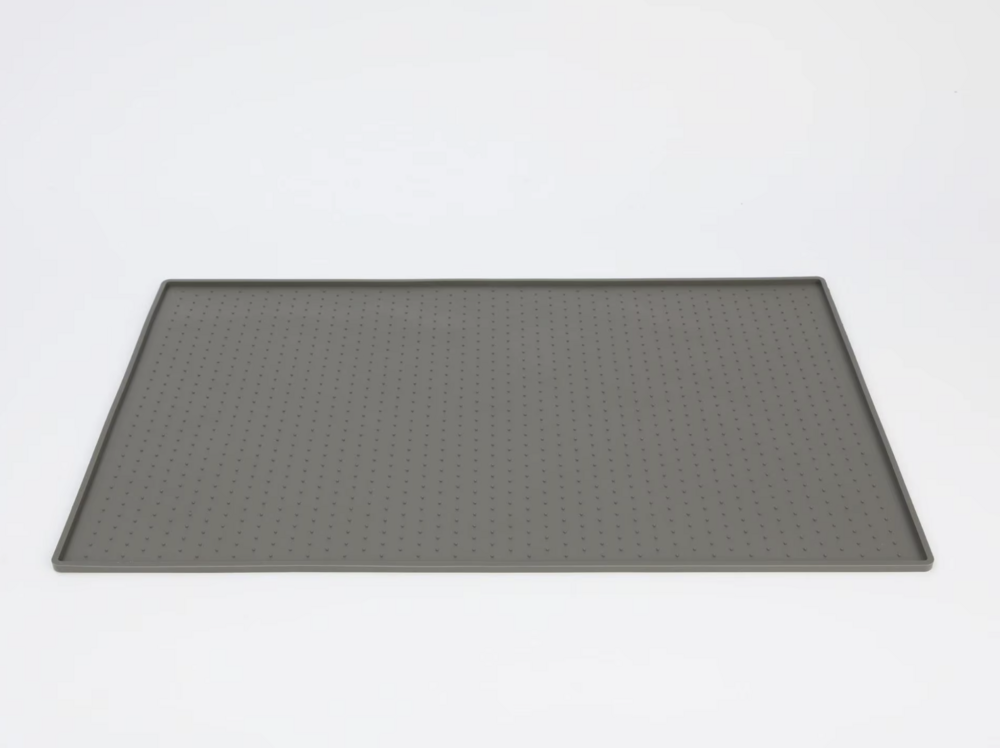 Antislip Voermat voor Huisdieren met Verhoogde Randen 48x30cm ZWART