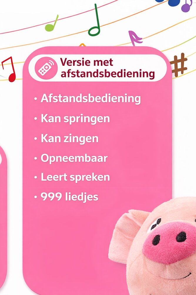 Piggy Interactief speelgoed USB oplaadbaar ROOD