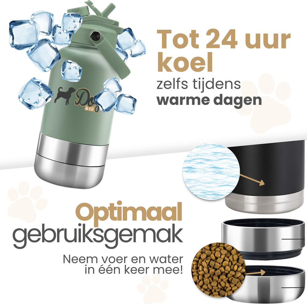 Dogs&amp;Co&reg;&nbsp; Ge&iuml;soleerde Draagbare Drinkfles  